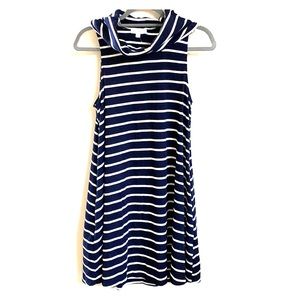 Socialite Navy and White Striped Ribbed Dress